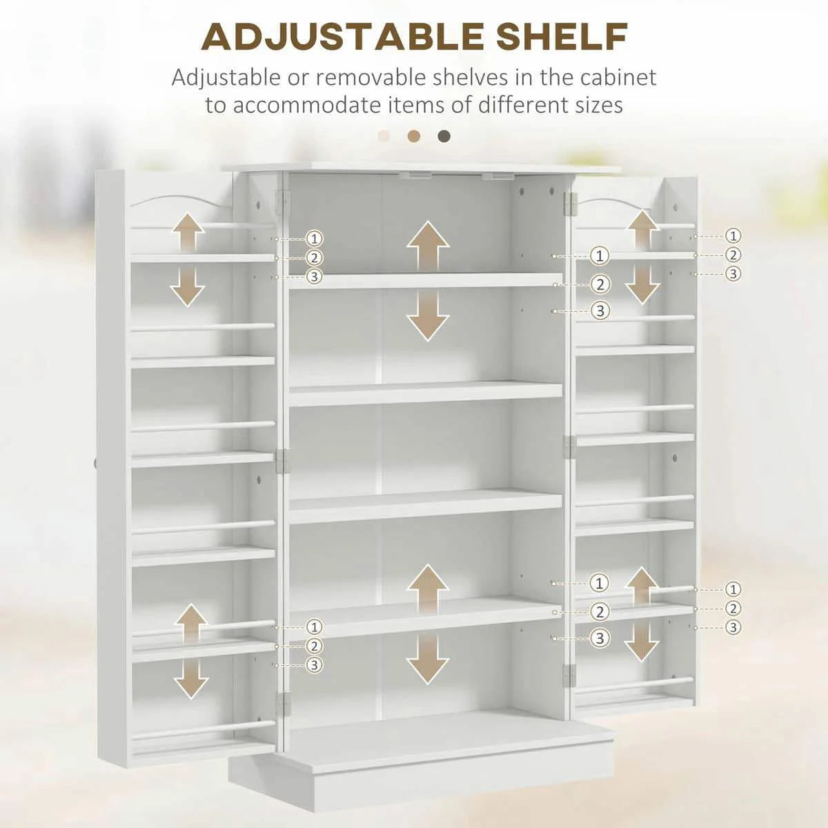 Spaco 17 - Tier Kitchen Small Pantry Cabinet with 2 Doors and 6 Adjustable Shelves, Cabinet Pantry - Product image 40