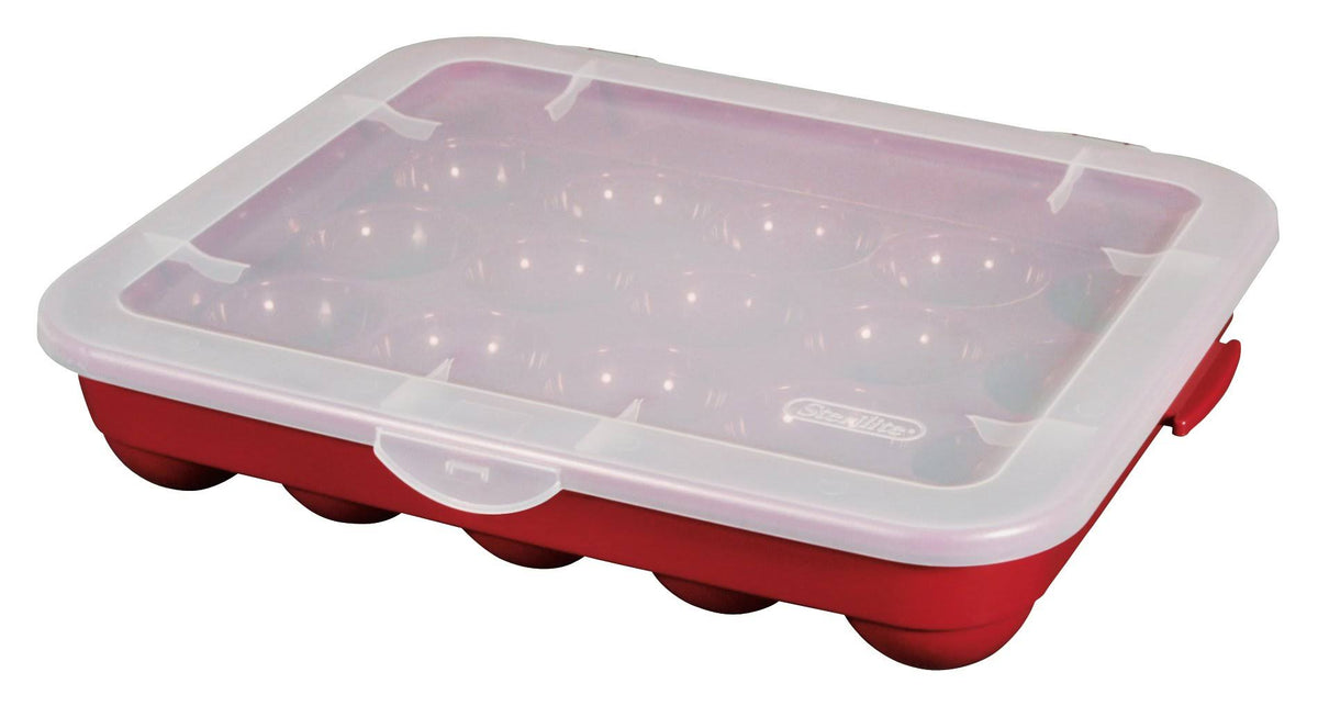 Sterilite Ornament Storage Case with Lid, Red - Product image 1