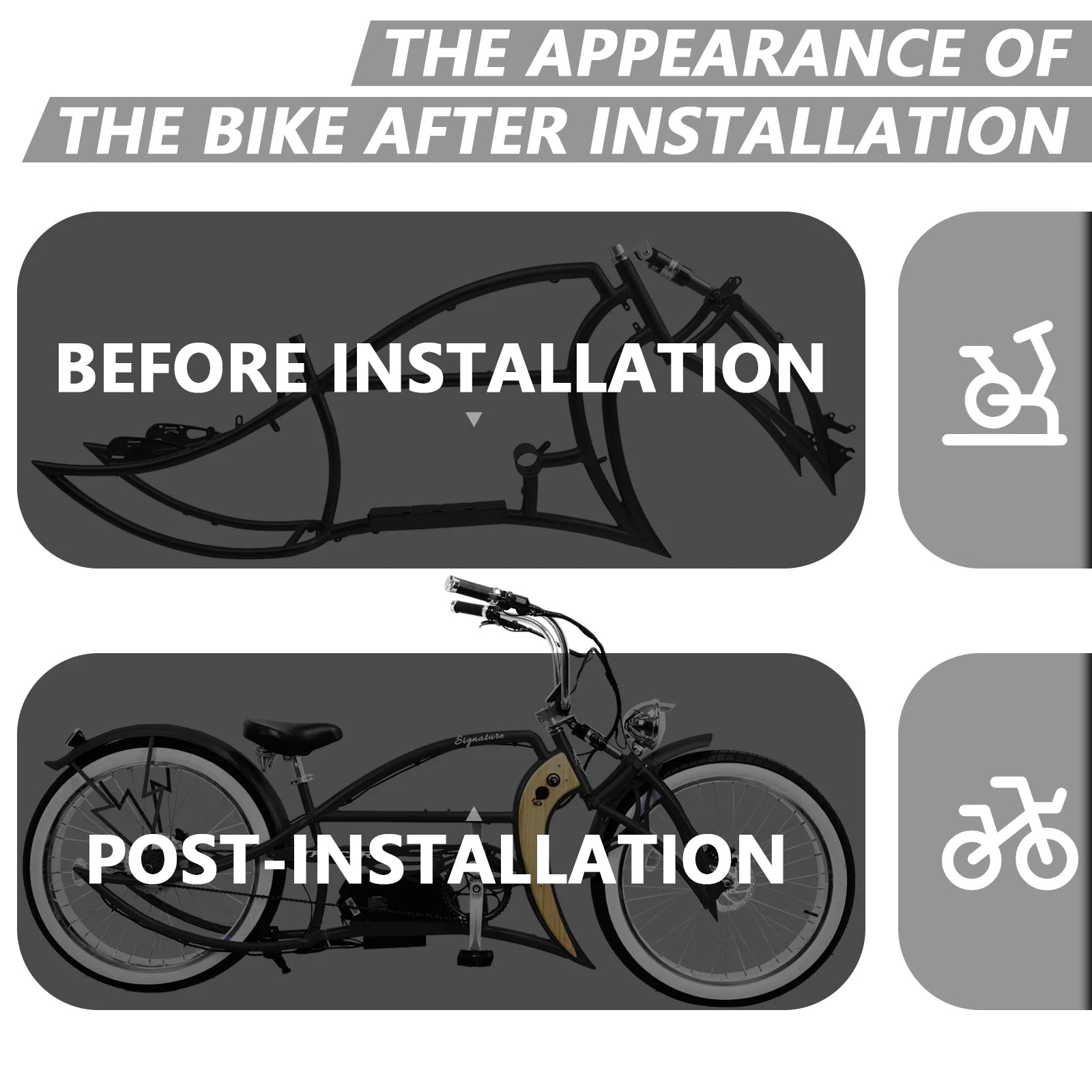Tracer Signature Pro E - Bikes Frame with Fork, for 26" 3.0, 4.0 Fat Tire, Coaster Brake/Disc Brake - Product image 2