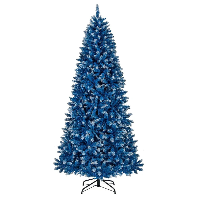6/7/8/9 FT Pre-Lit Christmas Tree, Blue Hinged Xmas Tree with Frosted PVC Tips, Warm White LED Lights - Product image 23