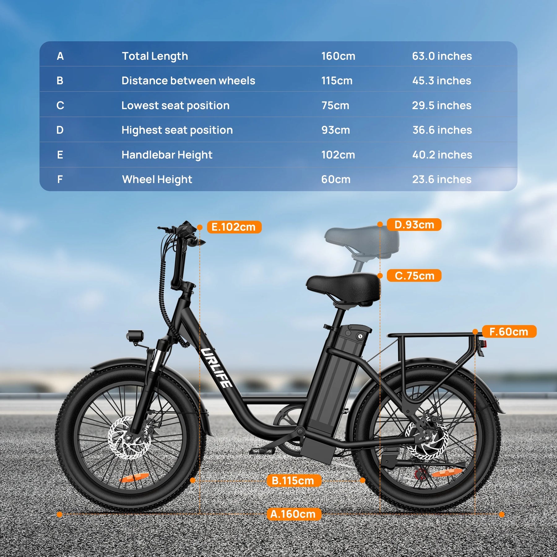 URLIFE 20" Electric Bike for Adults, 1000W Peak Motor, 48V 13AH Remobavle Battery, 7 - Product image 8