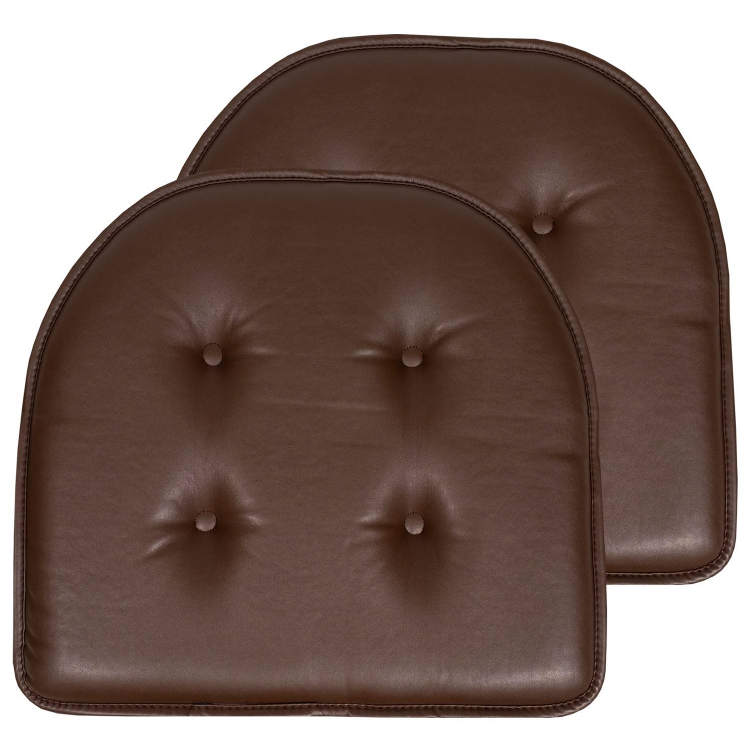Sweet Home Collection Chair Cushion Memory Foam Pads Tufted Slip Non Skid Rubber Back U-Shaped 17 inch x 16 - Product image 1
