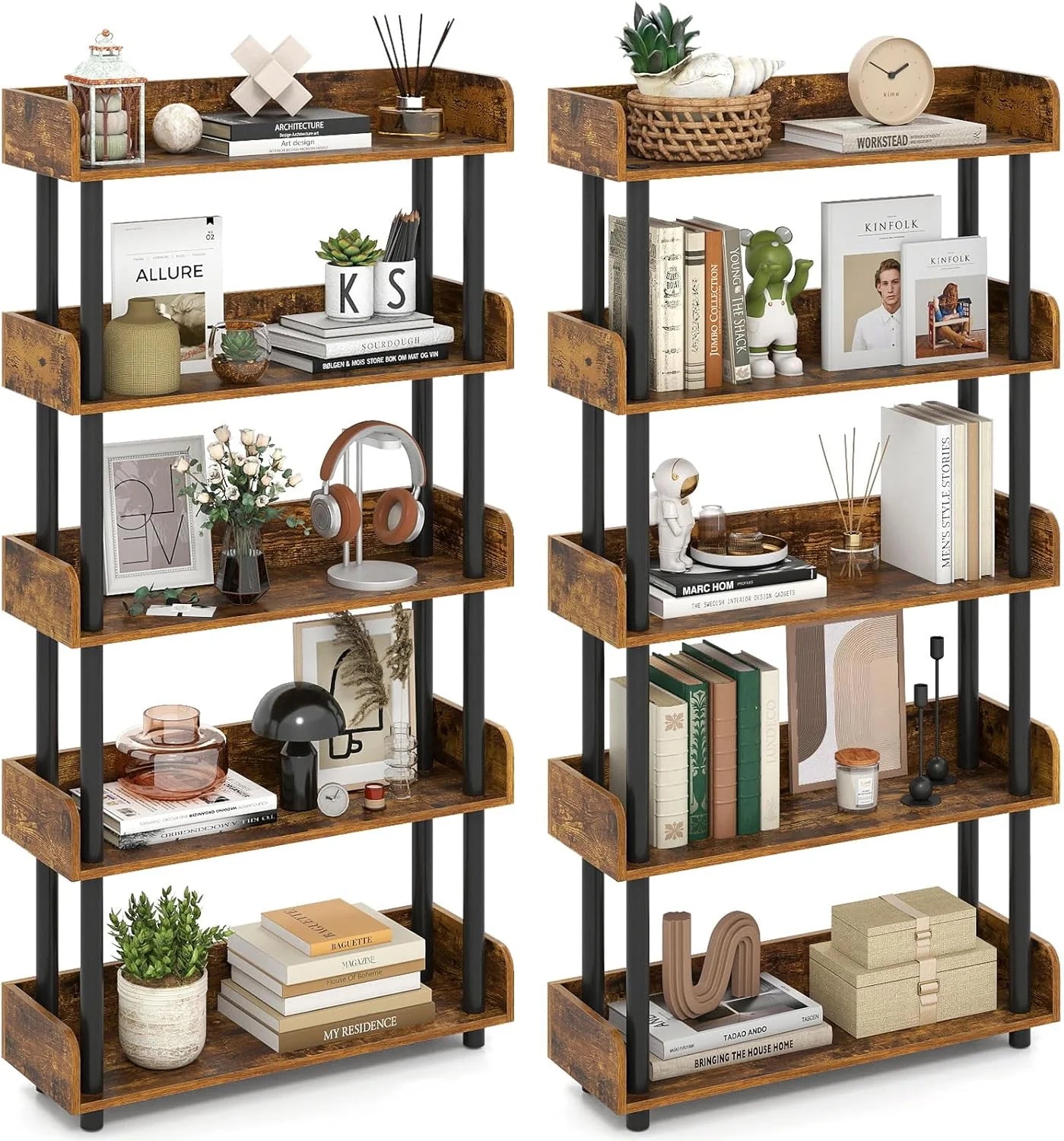 Tangkula 5-Tier Open Bookcase with Industrial Storage Unit - Product image 10