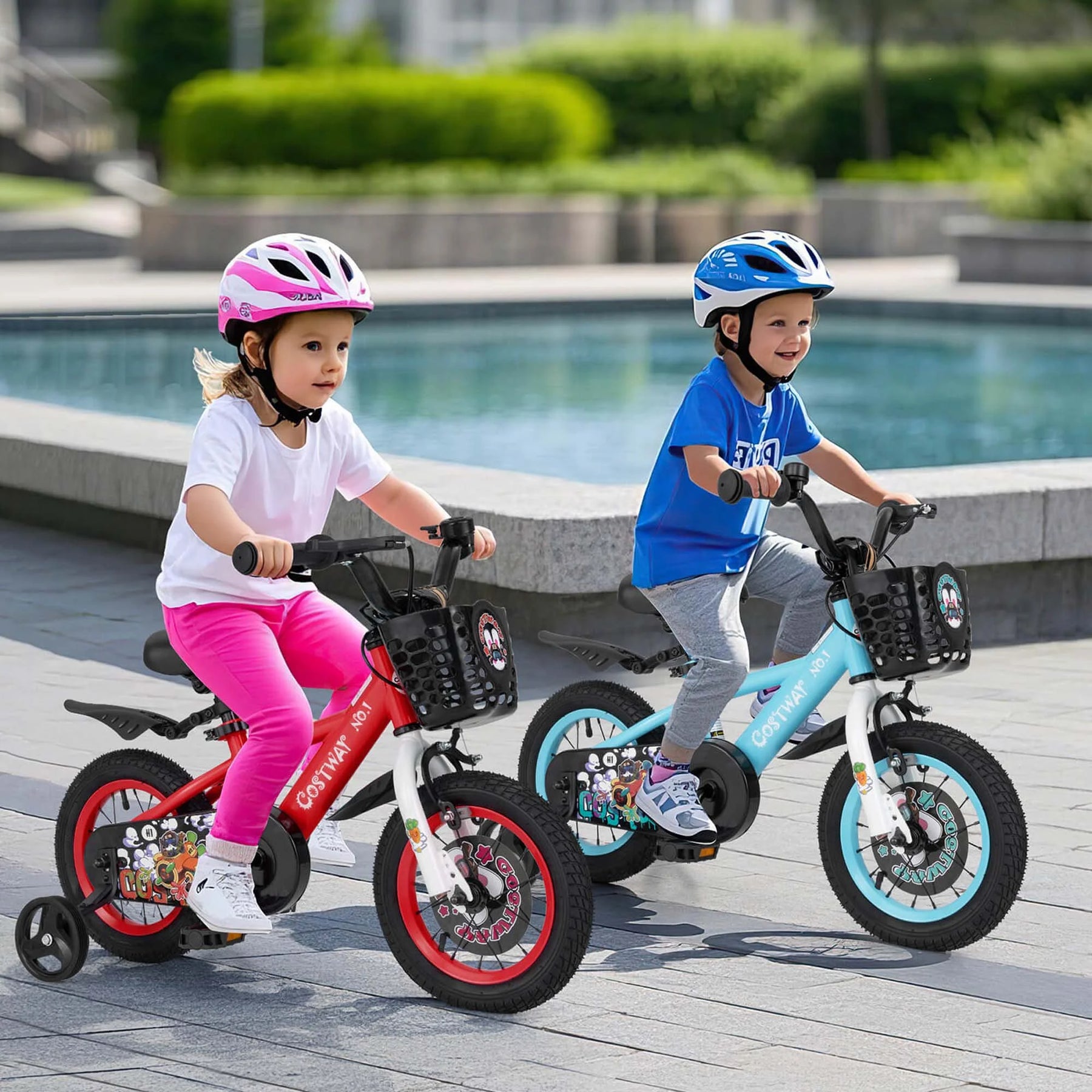 Costway 16" Kid'S Bike for 4 - 7 with Height - Adjustable Handlebar & Saddle Handbrake Blue - Product image 34