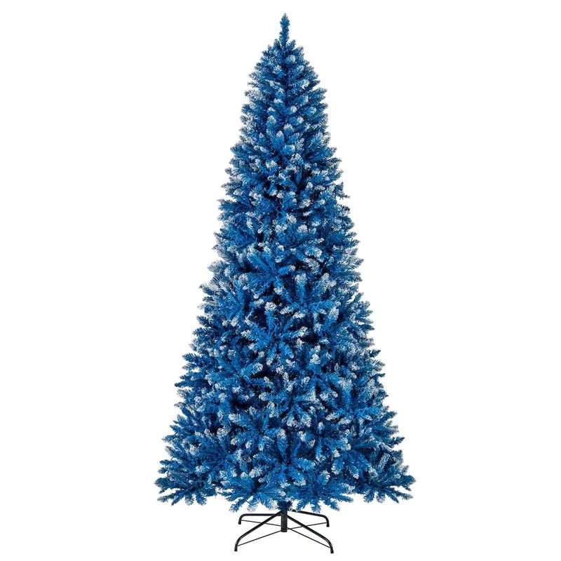 6/7/8/9 FT Pre-Lit Christmas Tree, Blue Hinged Xmas Tree with Frosted PVC Tips, Warm White LED Lights - Product image 26