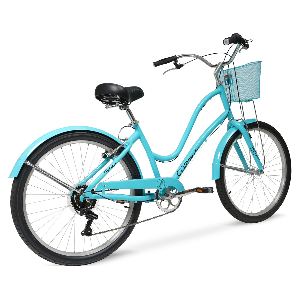 Hyper Bicycle 26" Woman'S Commute Bike with Basket, Neon Teal - Product image 13