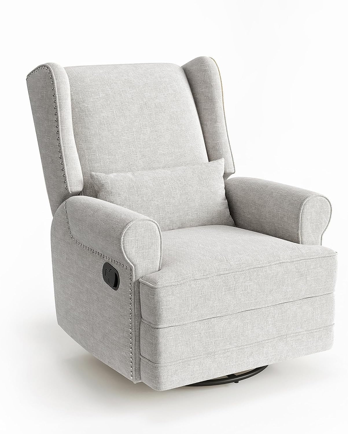 Royalcraft Swivel Nursery Glider Recliner, Comfy Upholstered Glider Chair with Lumbar Pillow and Footrest - Product image 40