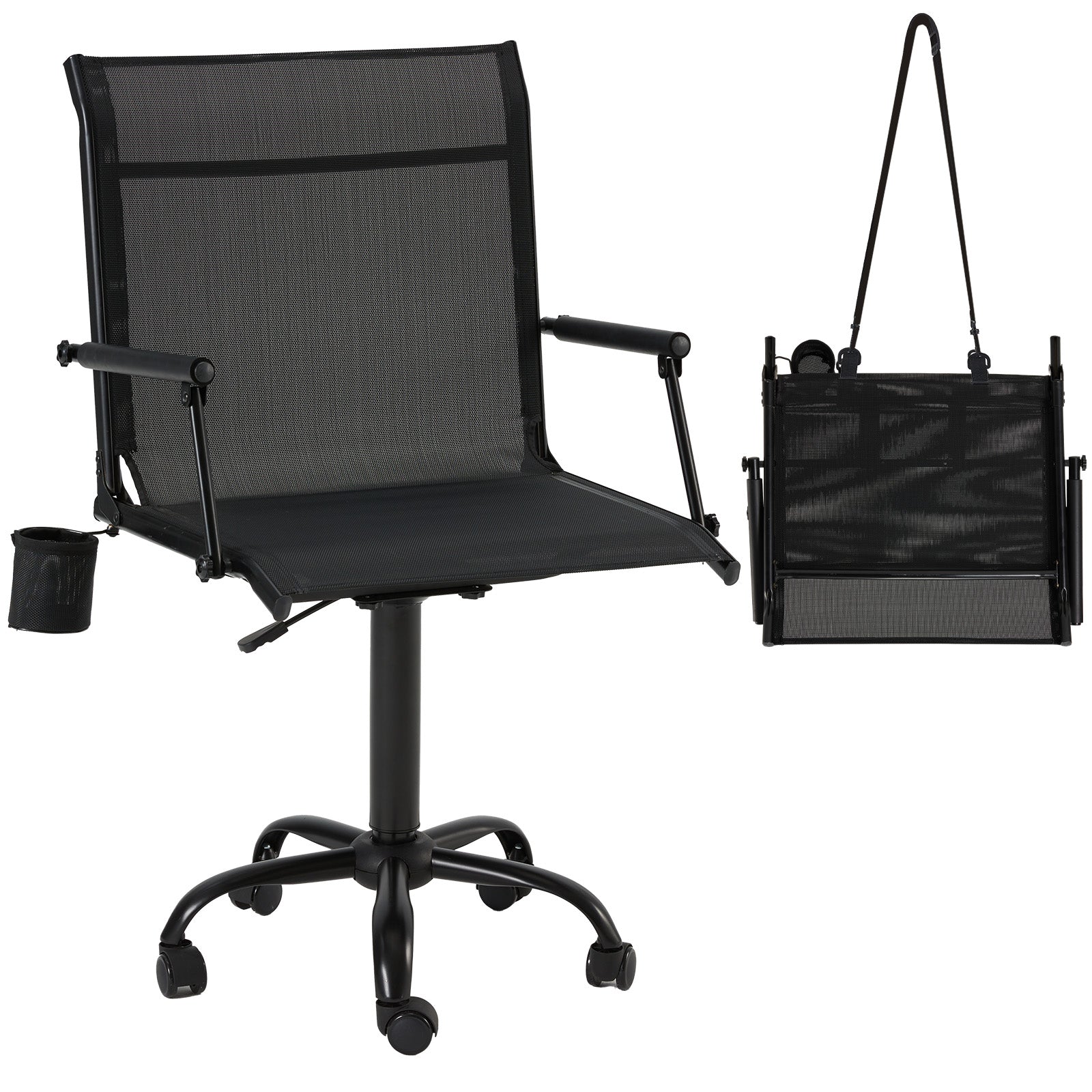 AECOJOY Hunting Swivel Chair, Adjustable Height, Foldable Backrest, Sturdy Frame for Long Hunts - Product image 1