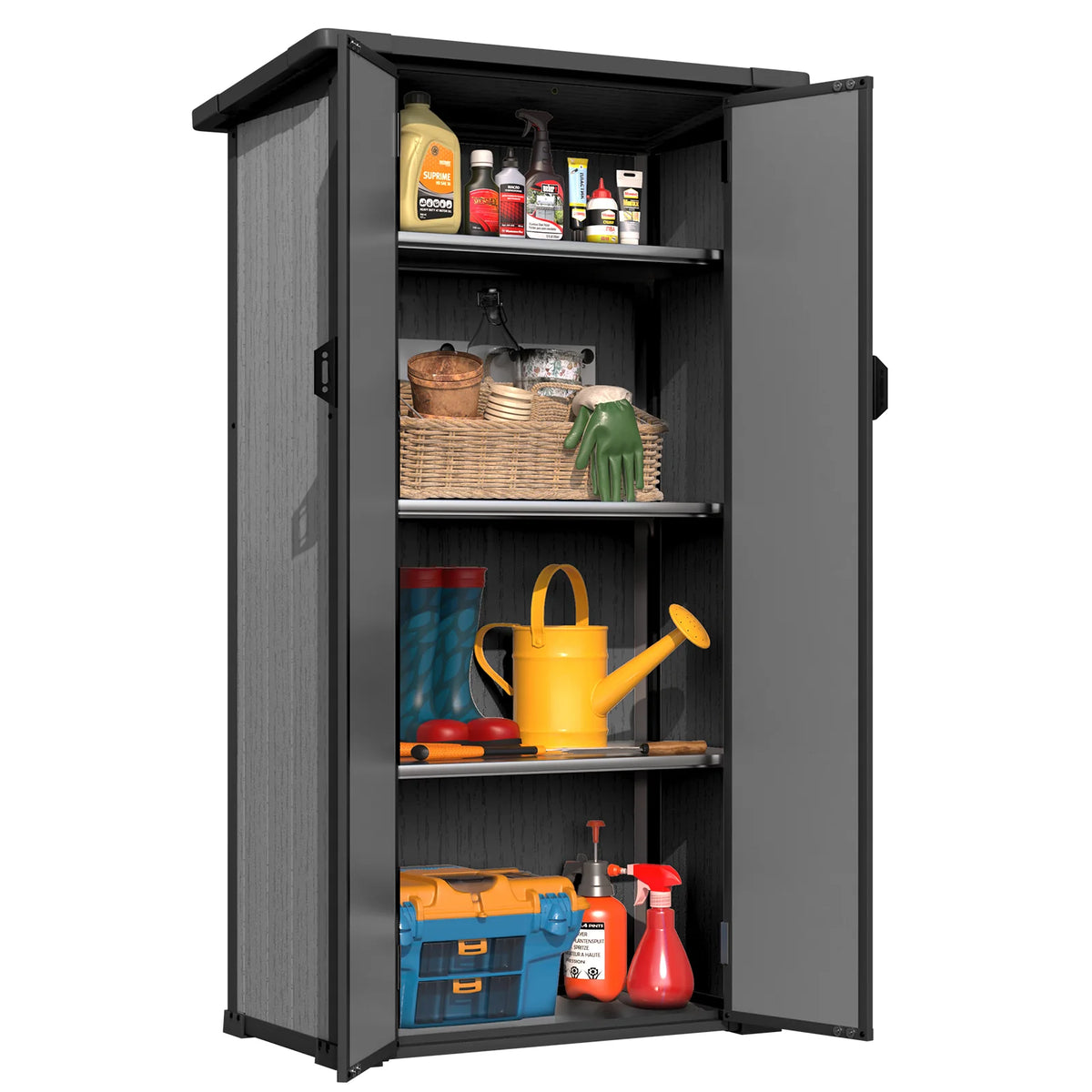 AECOJOY Tall Resin Outdoor Storage Cabinet Waterproof with Adjustable Shelves - Product image 10