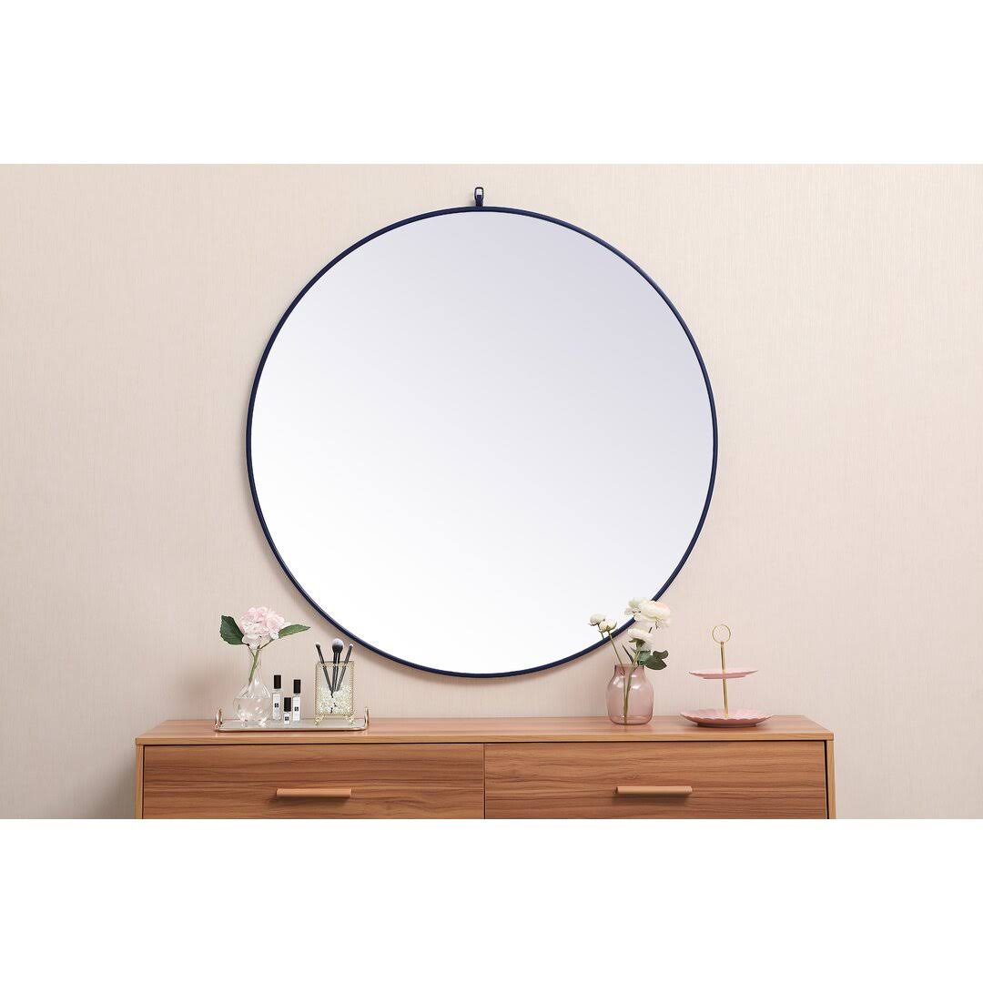 Cassie Round Wall Mirror Finish: Blue, Size: 45" x 45" - Product image 1