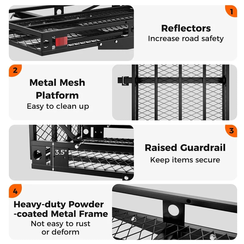 500 LBS Hitch Mount Cargo Carrier with Foldable Ramp, Heavy-Duty Mobility Scooter Wheelchair Carrier for - Product image 6