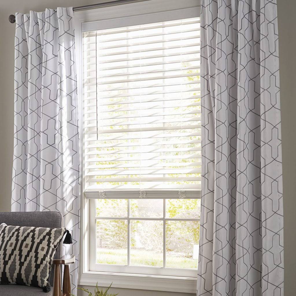 Better Homes & Gardens 2-Inch Cordless Faux Wood Horizontal Window Blinds, White, 27x48, Size - Product image 1