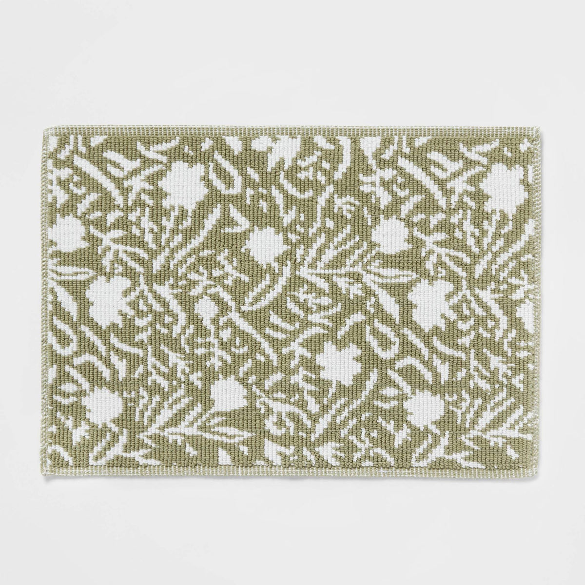 20"x30" Performance Plus Bath Mat Green Floral - Threshold - Product image 1