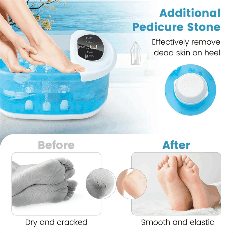 Foot Spa Bath Massager w/ Heat, Bubbles & Vibration Mode, Digital Temp Control, 12 Rollers, Pedicure Stone - Product image 6