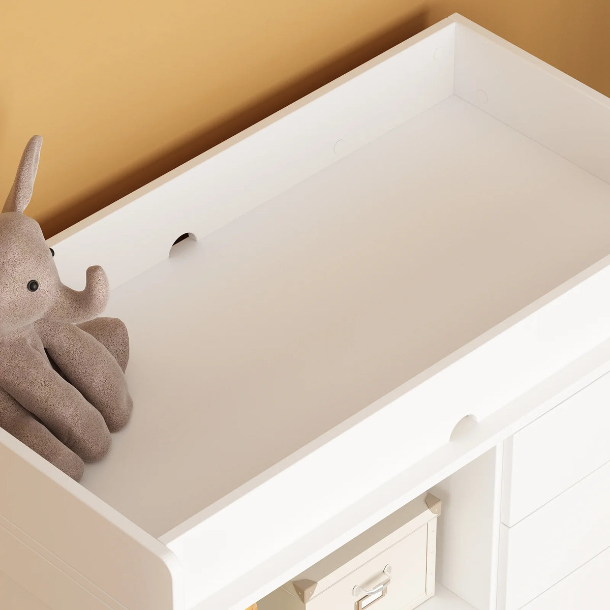 OXYLIFE 45" Baby Nursery Changing Table Dresser with 4 Drawers and Shelf for Nursery Room, White - Product image 71
