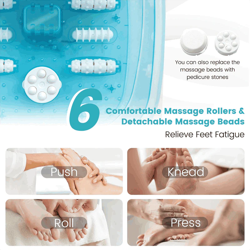 Foot Spa Bath Massager w/ Heat, Bubbles & Vibration Mode, Digital Temp Control, 12 Rollers - Product image 16