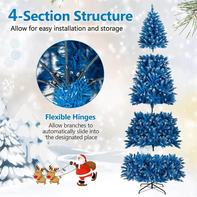 6/7/8/9 FT Pre-Lit Christmas Tree, Blue Hinged Xmas Tree with Frosted PVC Tips, Warm White LED Lights - Product image 41
