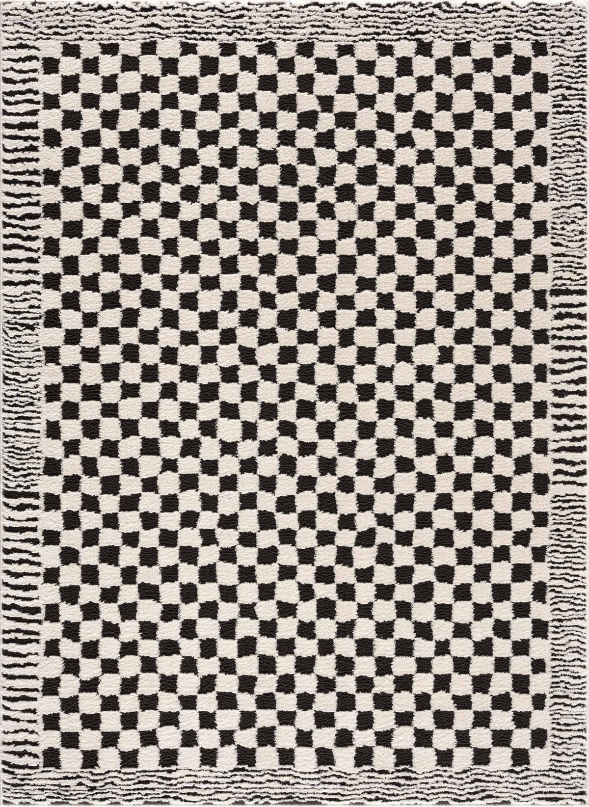 Hauteloom Leryn Black & White Checkered Area Rug - Area Rug for Living Room, Bedroom - Product image 1