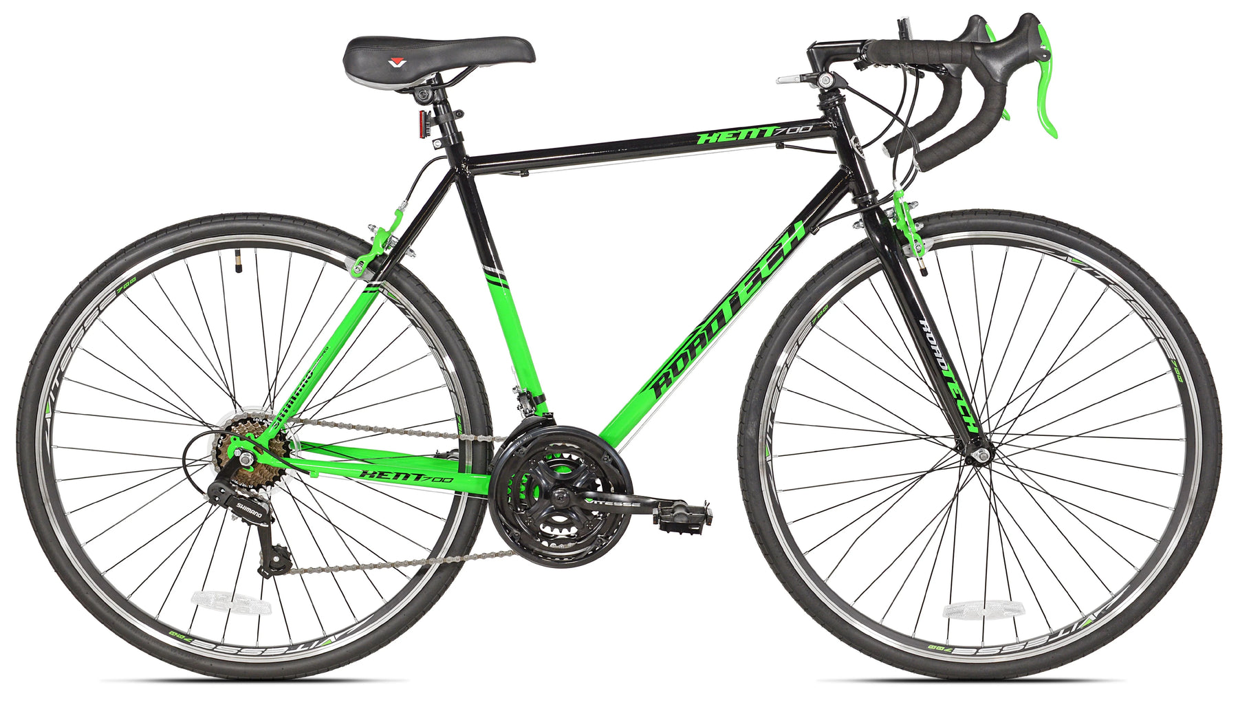 700c Roadtech Men'S Bike, Black/Green - Product image 2