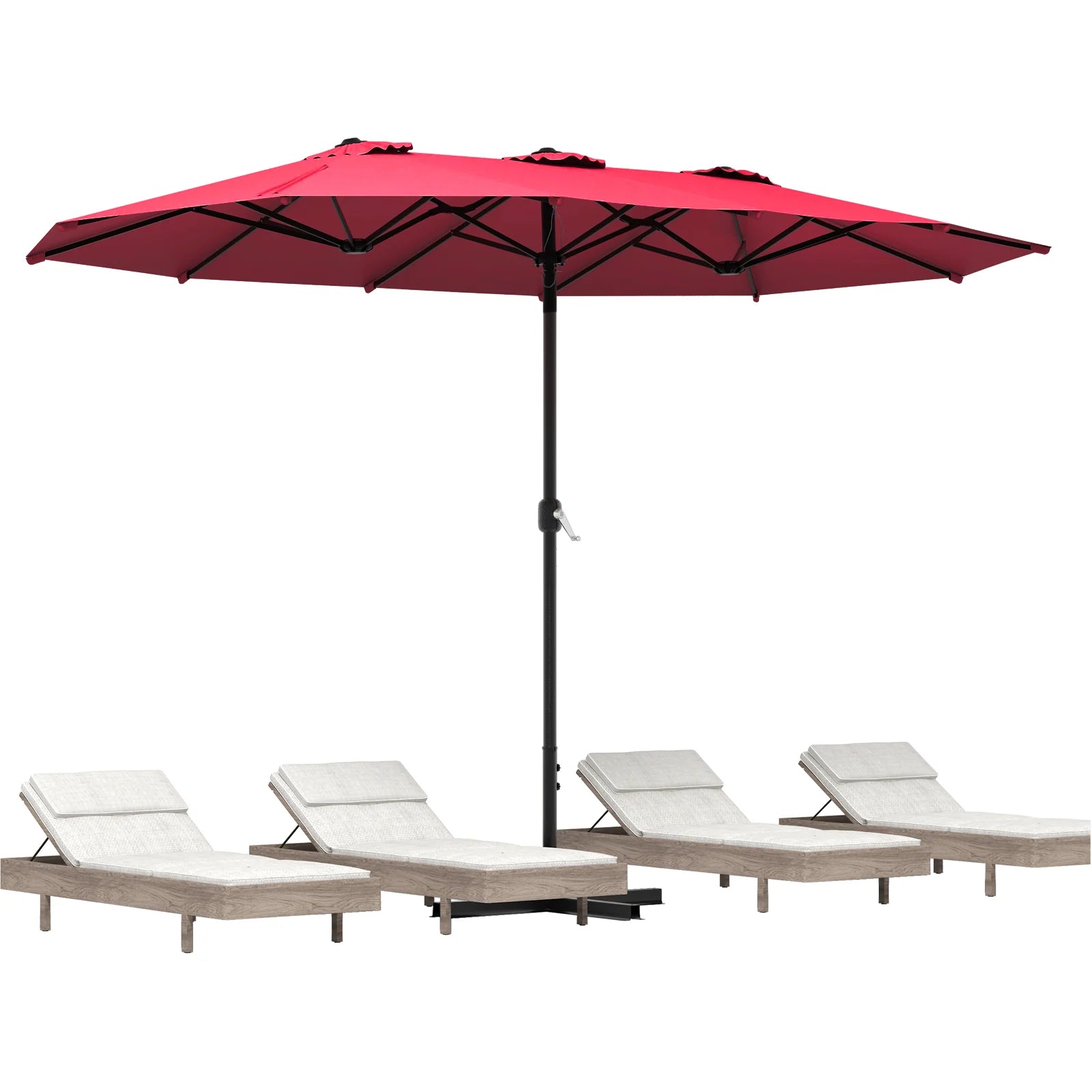 AECOJOY 15x9ft Double-Sided Patio Umbrella, Red - Product image 1
