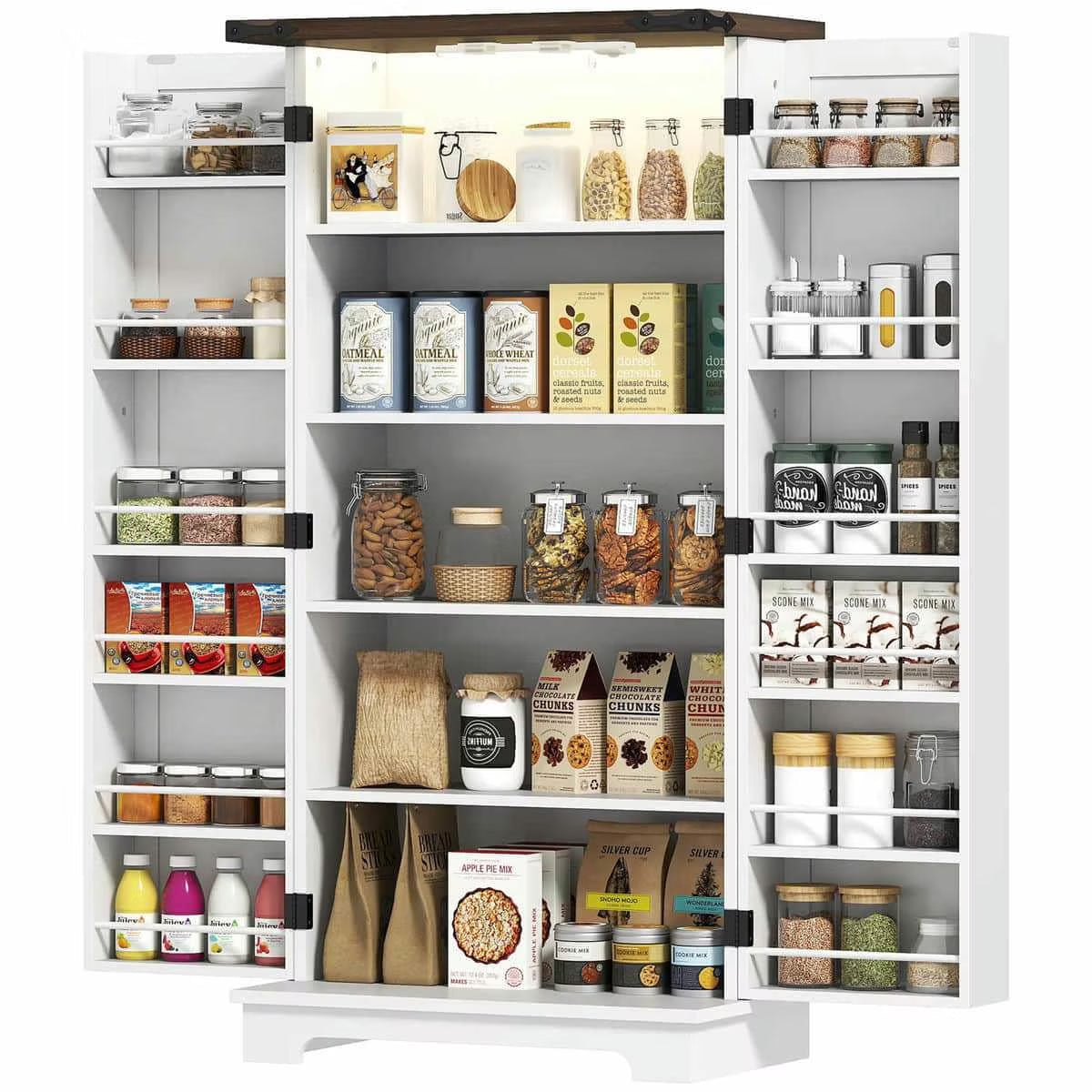 Spaco 17 - Tier Kitchen Small Pantry Cabinet with 2 Doors and 6 Adjustable Shelves, Cabinet Pantry - Product image 3