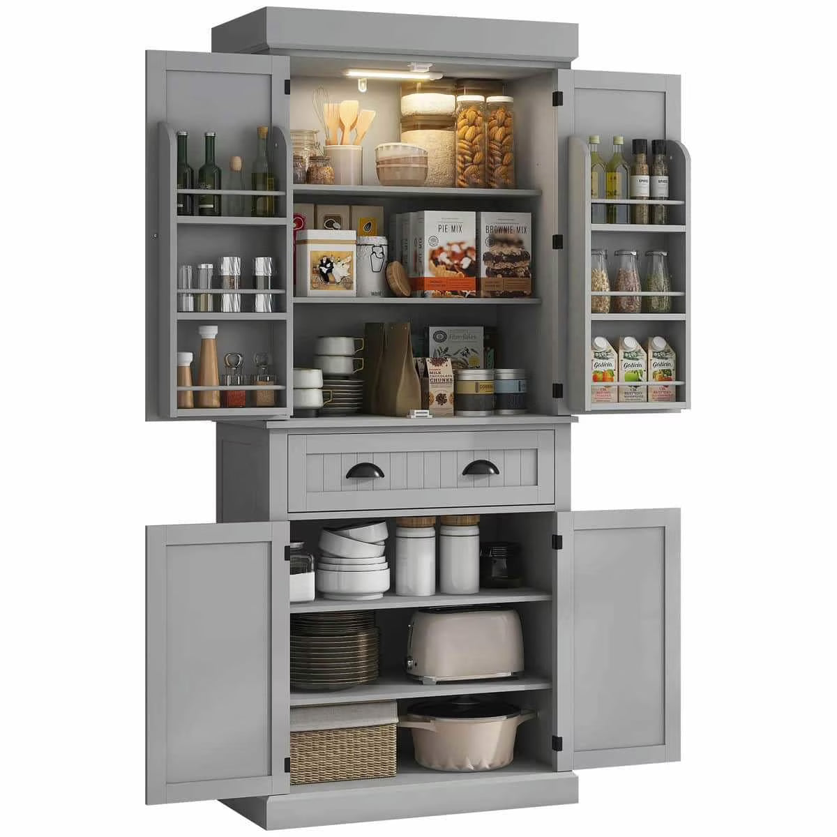 Spaco 17 - Tier Kitchen Small Pantry Cabinet with 2 Doors and 6 Adjustable Shelves, Cabinet Pantry - Product image 5