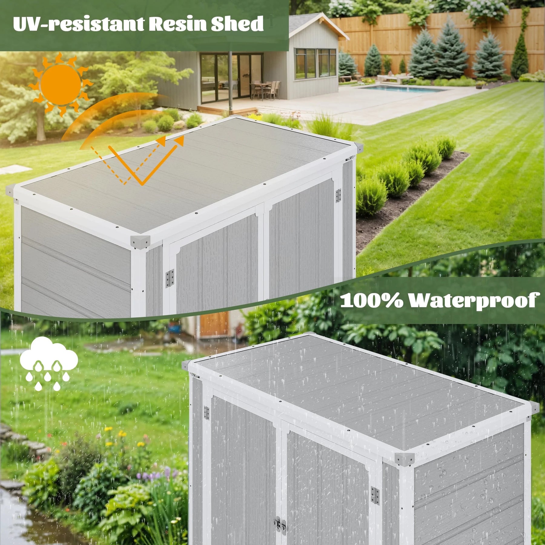 41 Cu.ft Outdoor Shed, Horizontal All - Weather Resin Storage Shed - Product image 5