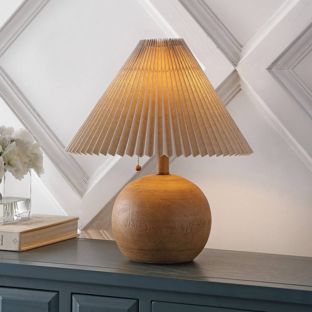 Inaki Resin Table Lamp Shade Color: Brown Base Finish: Brown Wood - Product image 1