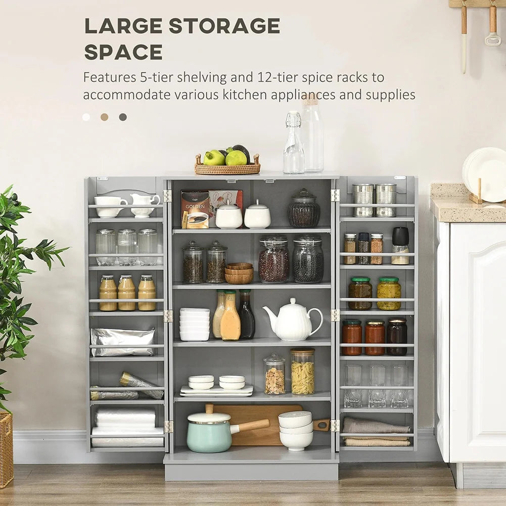 Spaco 17 - Tier Kitchen Small Pantry Cabinet with 2 Doors and 6 Adjustable Shelves, Cabinet Pantry - Product image 8