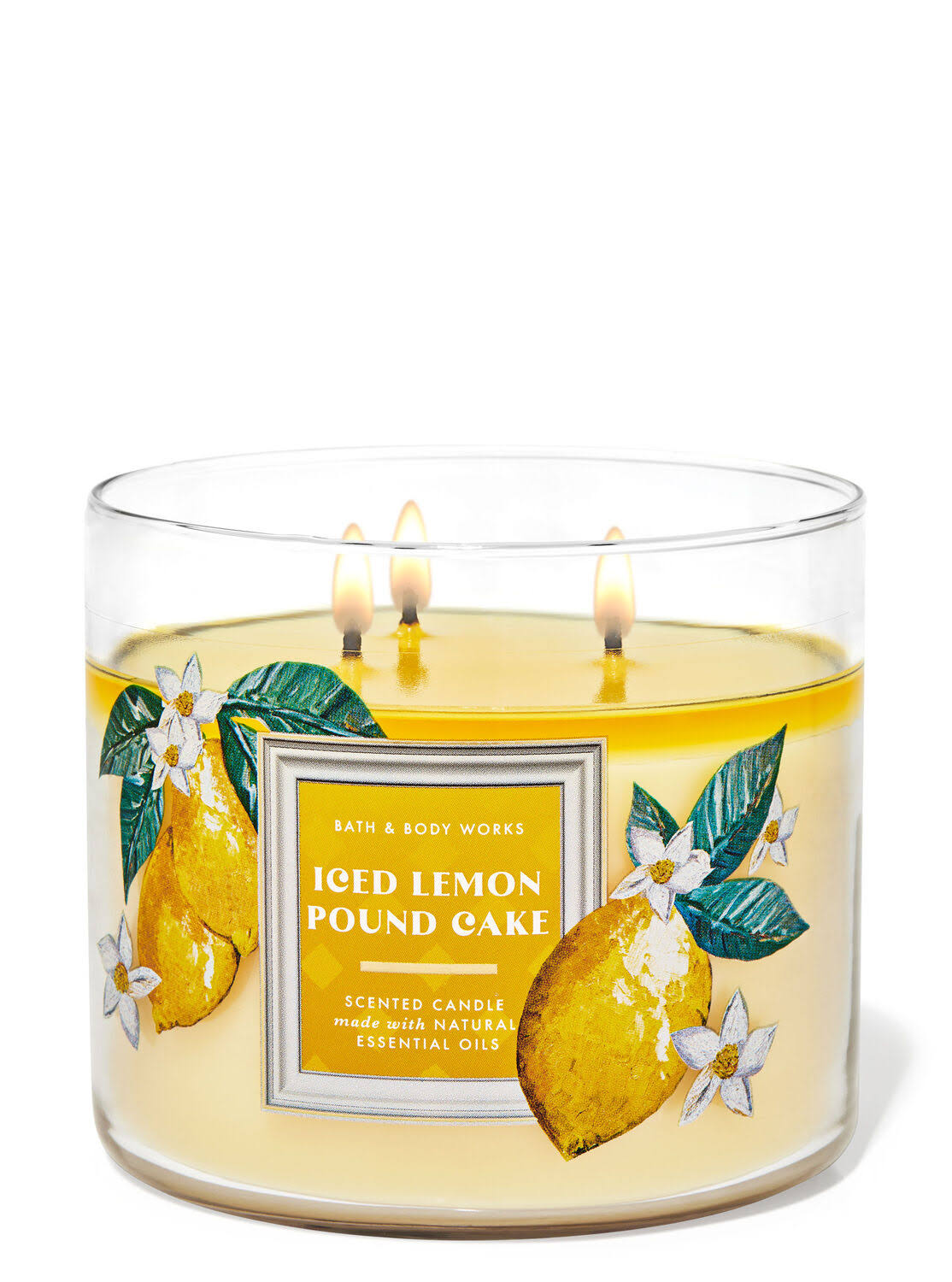 Bath & Body Works Accents - Iced Lemon Pound Cake 3 Wick Candle - Color: White/Yellow - Size: Os - Product image 1