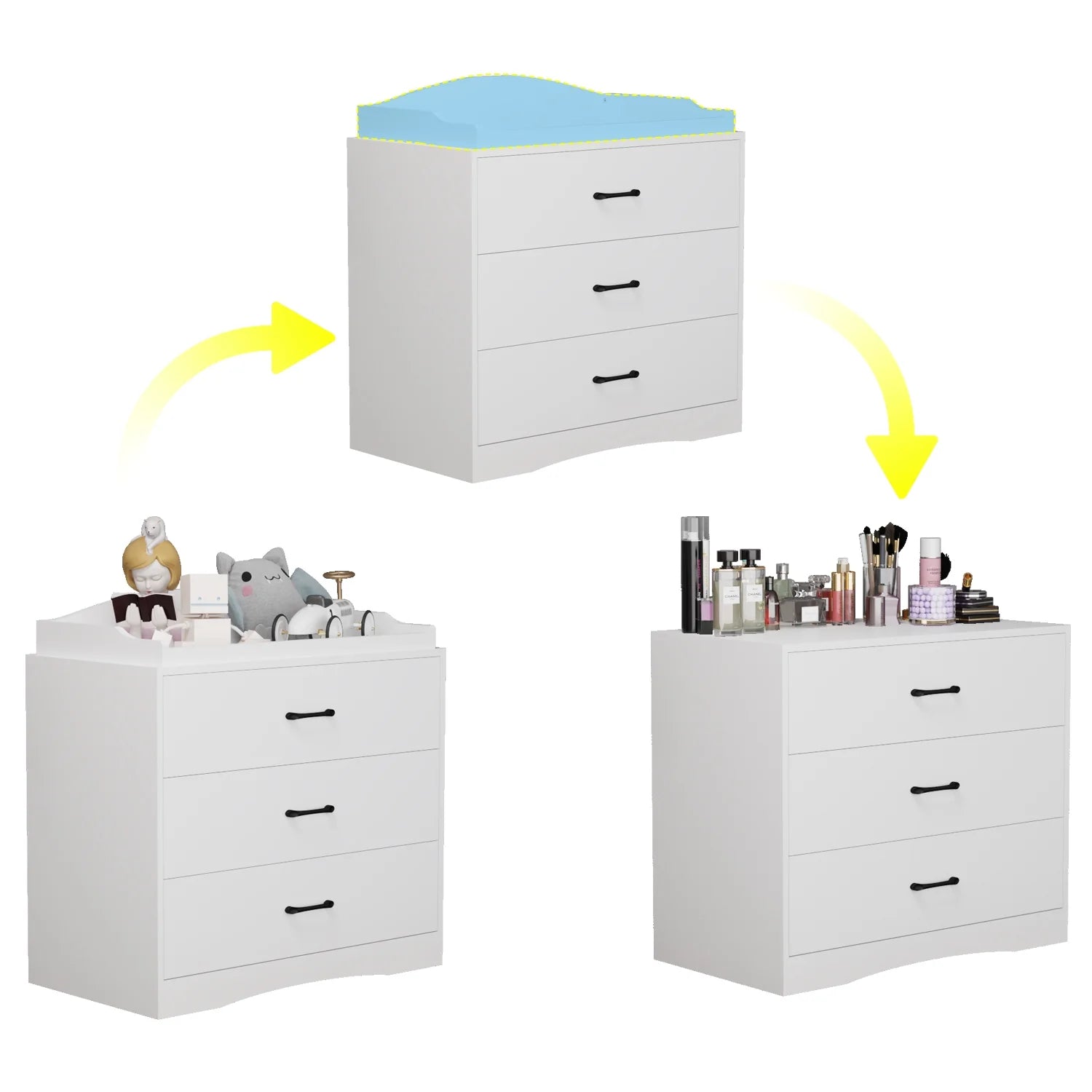 OXYLIFE 45" Baby Nursery Changing Table Dresser with 4 Drawers and Shelf for Nursery Room, White - Product image 30