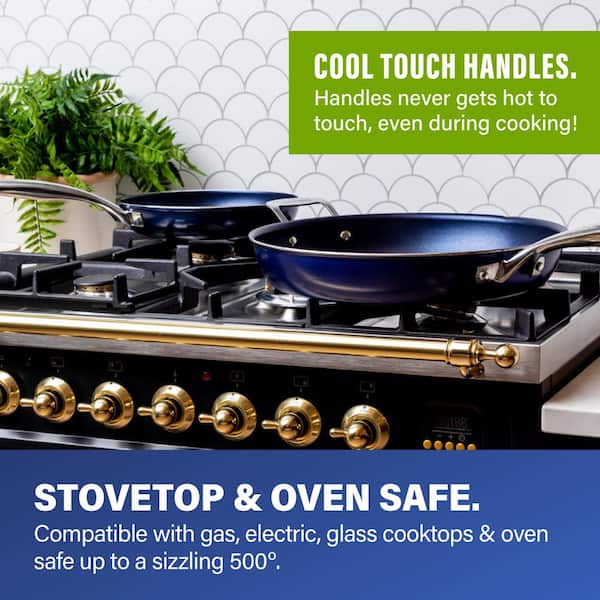 Classic Blue 20 - Piece Aluminum Ultra - Durable Non - Stick Diamond Infused Cookware and Bakeware Set - Product image 4