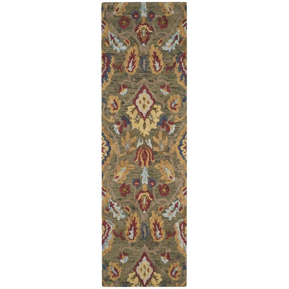 Safavieh Blossom, Green / Multi, 2'-3" x 14', Area Rug - Product image 1
