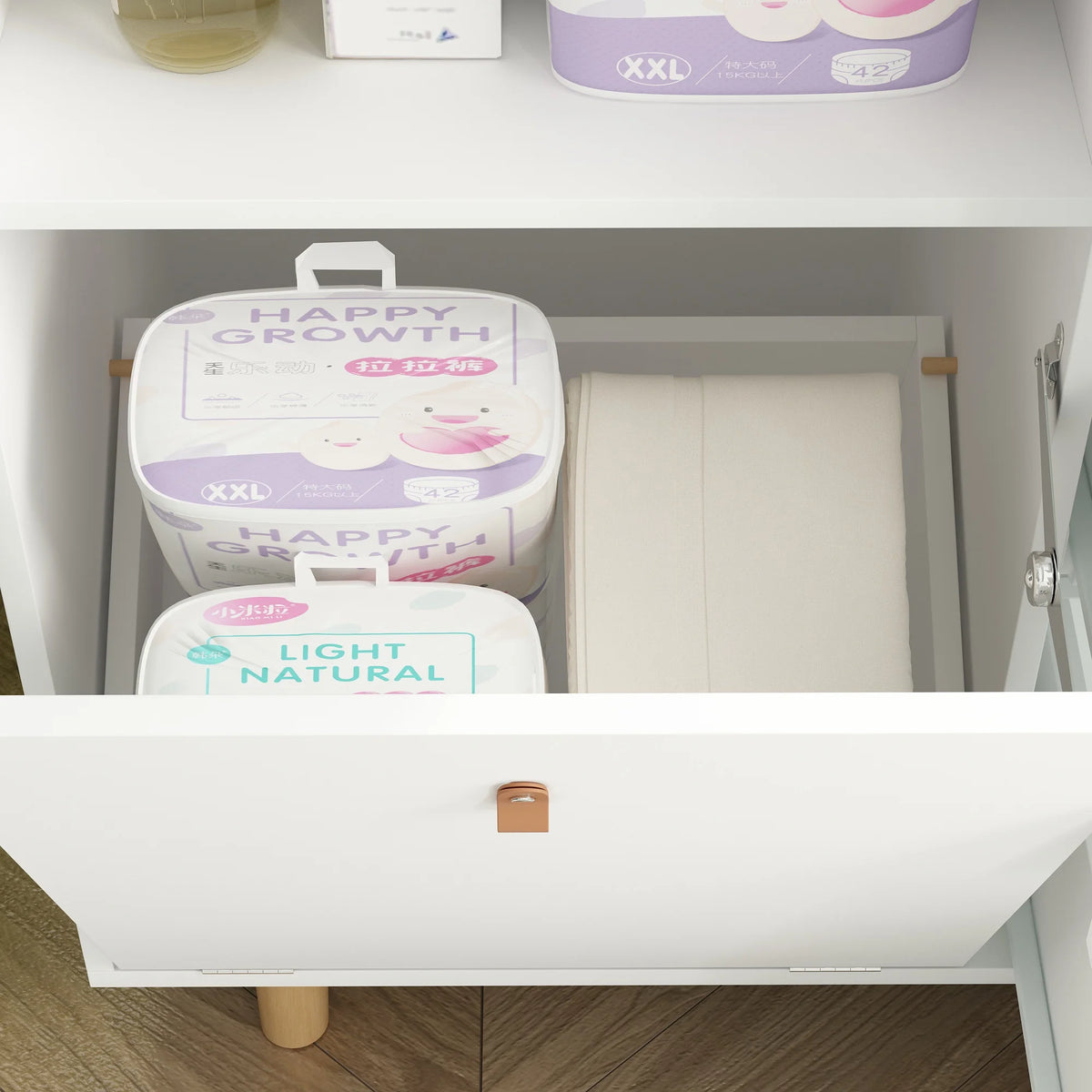 OXYLIFE 45" Baby Nursery Changing Table Dresser with 4 Drawers and Shelf for Nursery Room, White - Product image 16