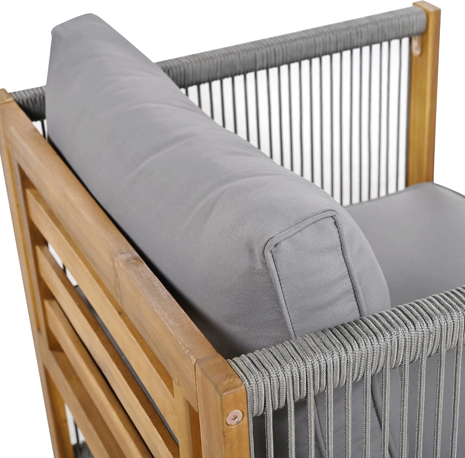 Garden furniture, garden furniture for 4 people, with sofa, coffee table and cushions, removable and washable fabric cover, black (seat cushions included)