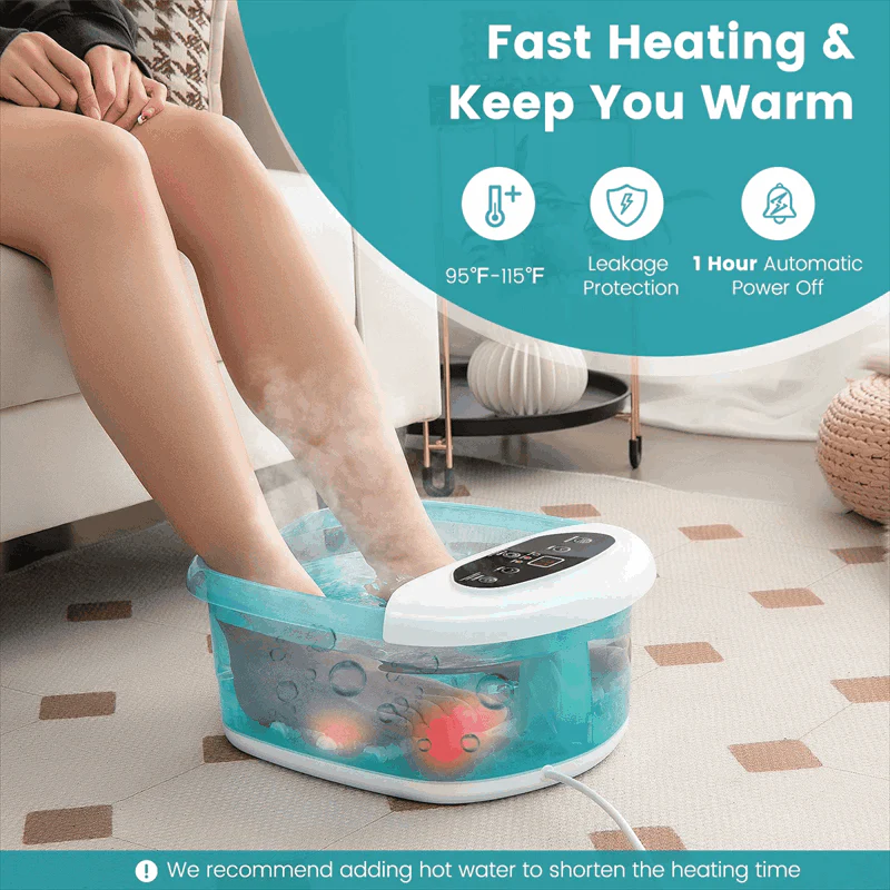 Foot Spa Bath Massager w/ Heat, Bubbles & Vibration Mode, Digital Temp Control, 12 Rollers - Product image 19