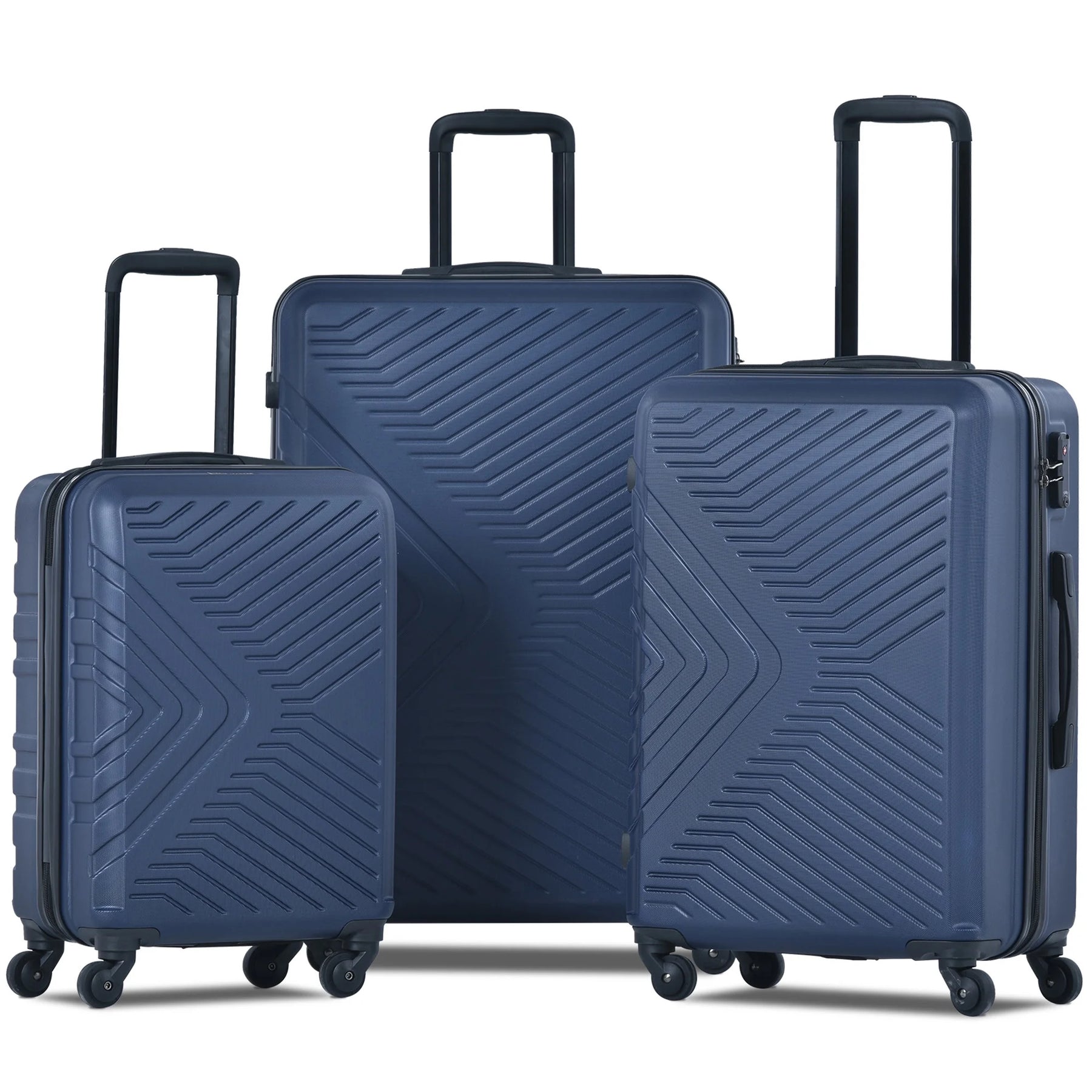 3 Piece Blue Luggage Travel Set, 20" 24" 28" Carry on Luggage with Spinner Wheels - Product image 25