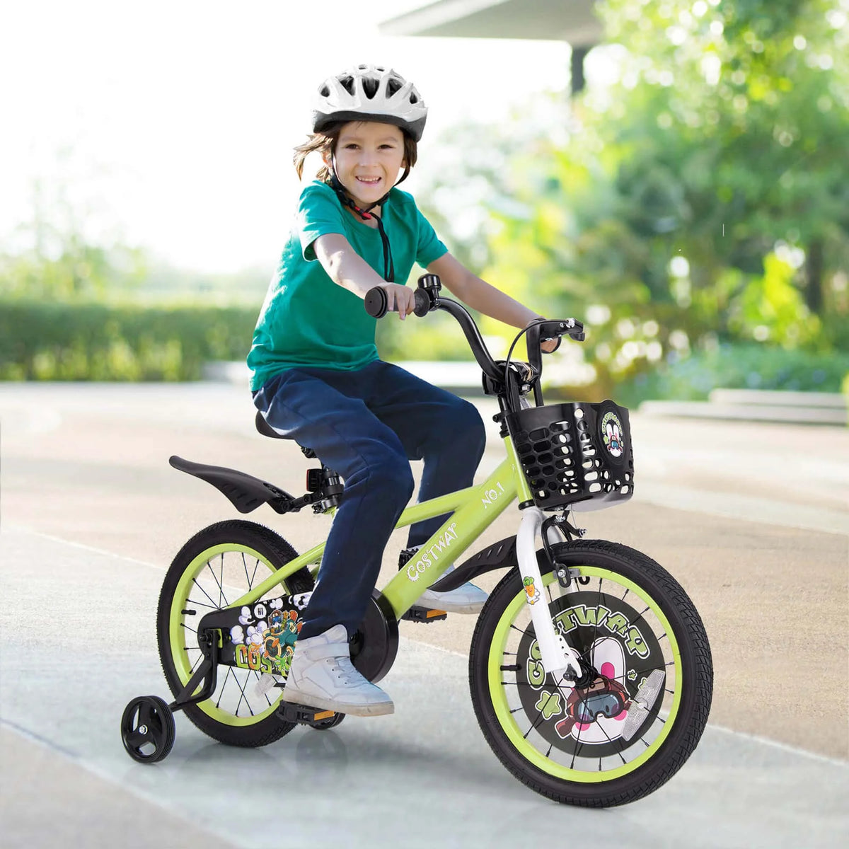 Costway 16" Kid'S Bike for 4 - 7 with Height - Adjustable Handlebar & Saddle Handbrake Blue - Product image 23