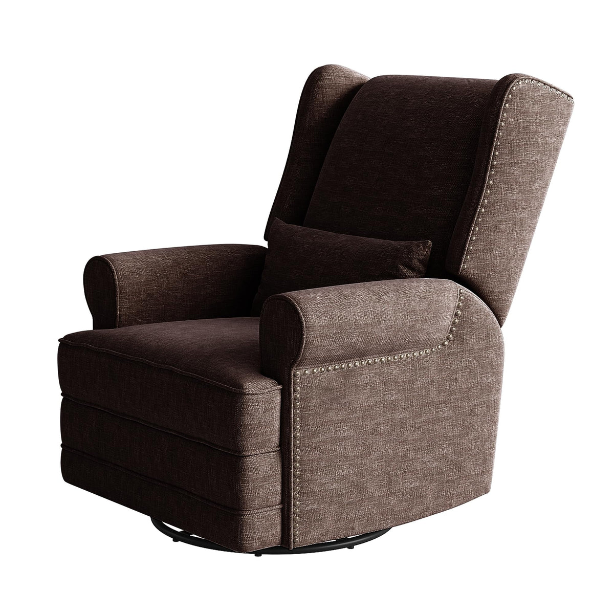 Royalcraft Swivel Nursery Glider Recliner, Comfy Upholstered Glider Chair with Lumbar Pillow and Footrest - Product image 31
