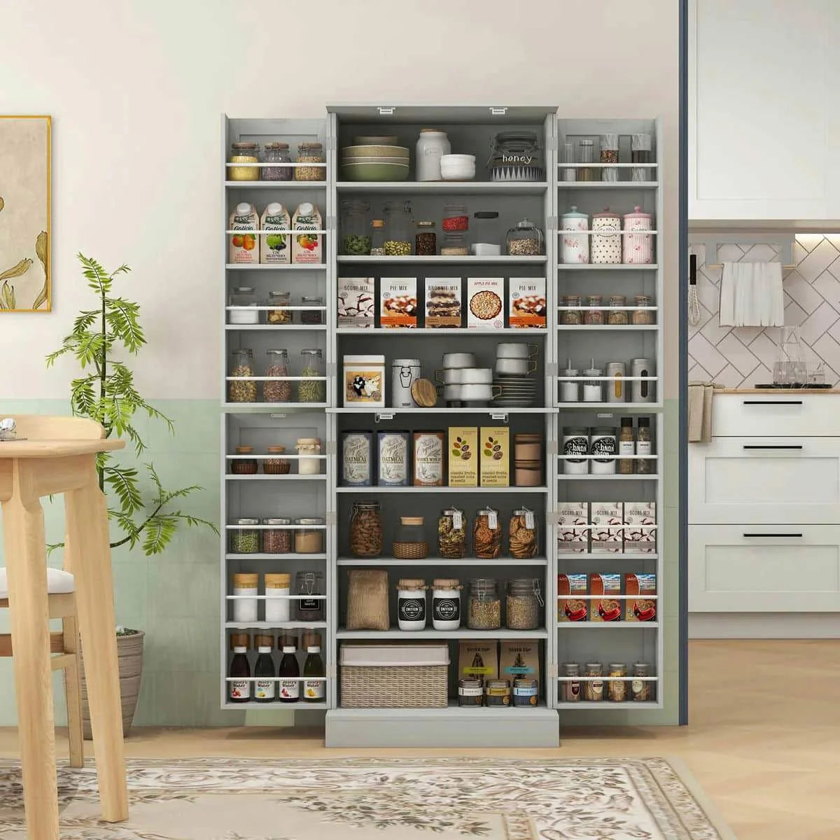 Spaco 17 - Tier Kitchen Small Pantry Cabinet with 2 Doors and 6 Adjustable Shelves, Cabinet Pantry - Product image 64