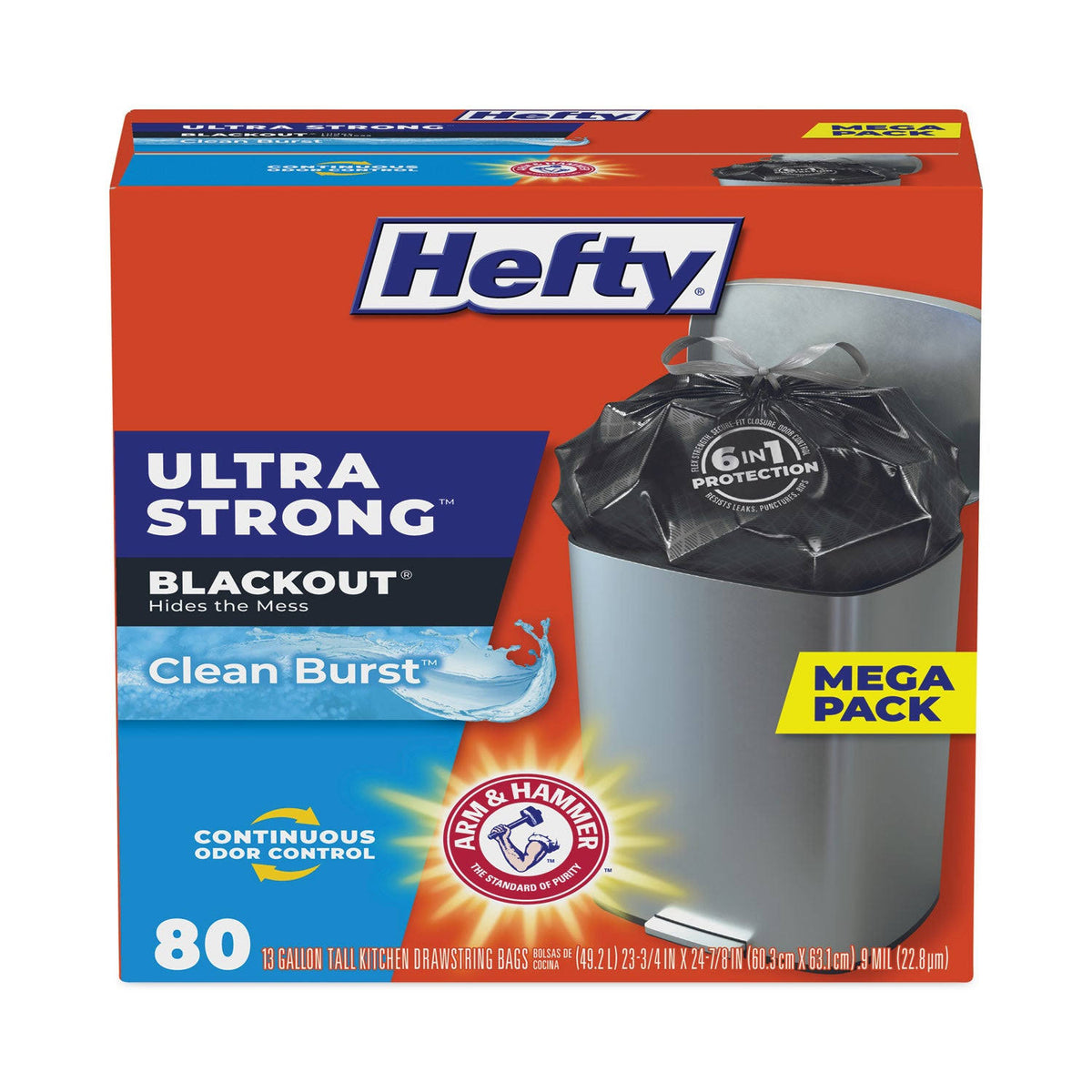 Hefty Ultra Strong Tall Kitchen Drawstring Trash Bags - 80 count - Product image 1