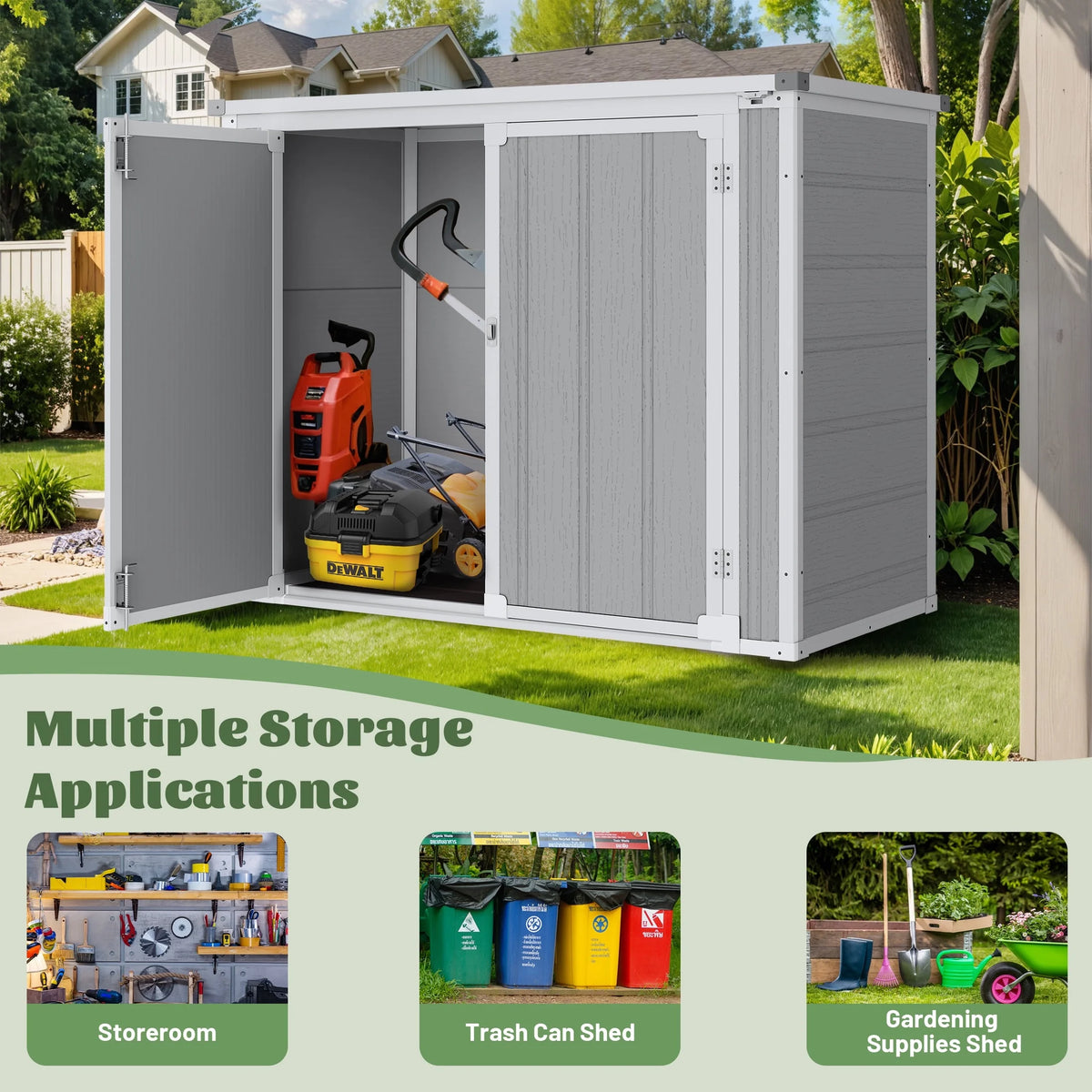 41 Cu.ft Outdoor Shed, Horizontal All - Weather Resin Storage Shed - Product image 6