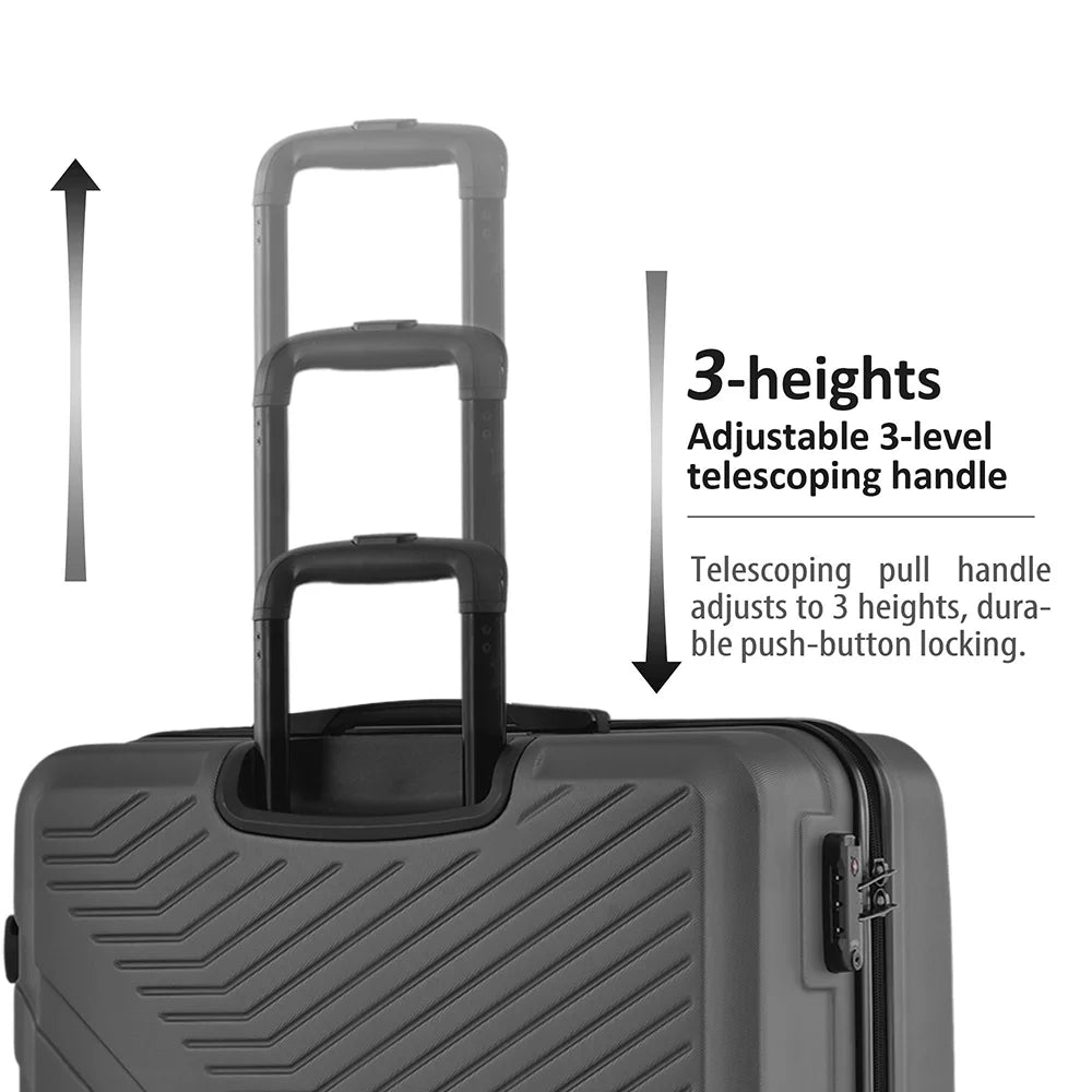 3 Piece Blue Luggage Travel Set, 20" 24" 28" Carry on Luggage with Spinner Wheels - Product image 18