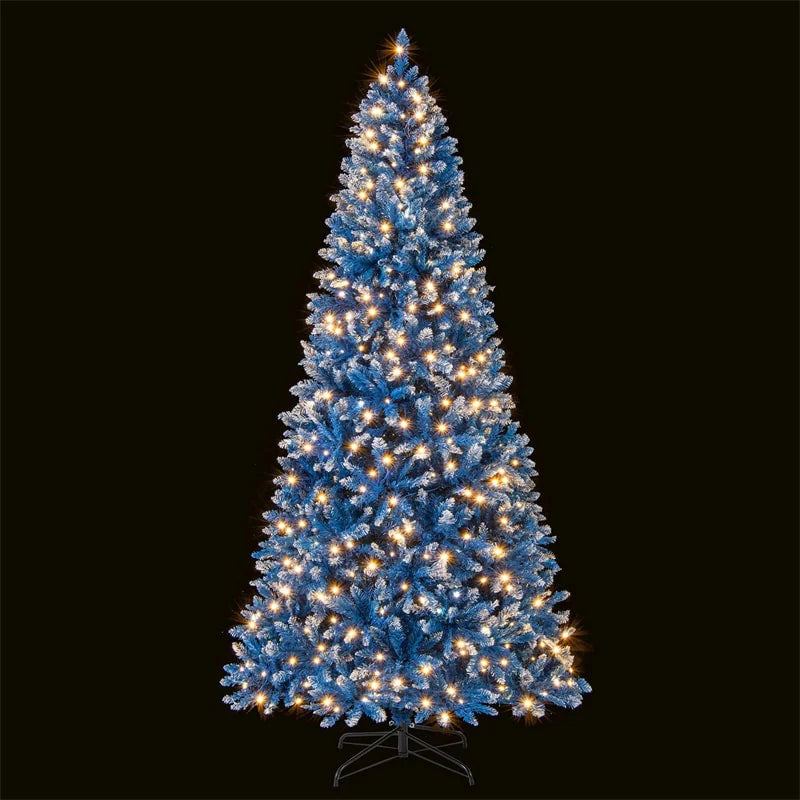 6/7/8/9 FT Pre-Lit Christmas Tree, Blue Hinged Xmas Tree with Frosted PVC Tips, Warm White LED Lights - Product image 25