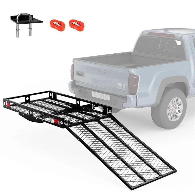 500 LBS Hitch Mount Cargo Carrier with Foldable Ramp, Heavy-Duty Mobility Scooter Wheelchair Carrier for - Product image 1