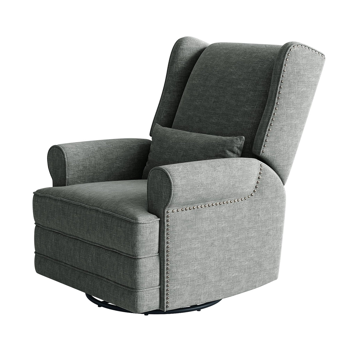 Royalcraft Swivel Nursery Glider Recliner, Comfy Upholstered Glider Chair with Lumbar Pillow and Footrest - Product image 17