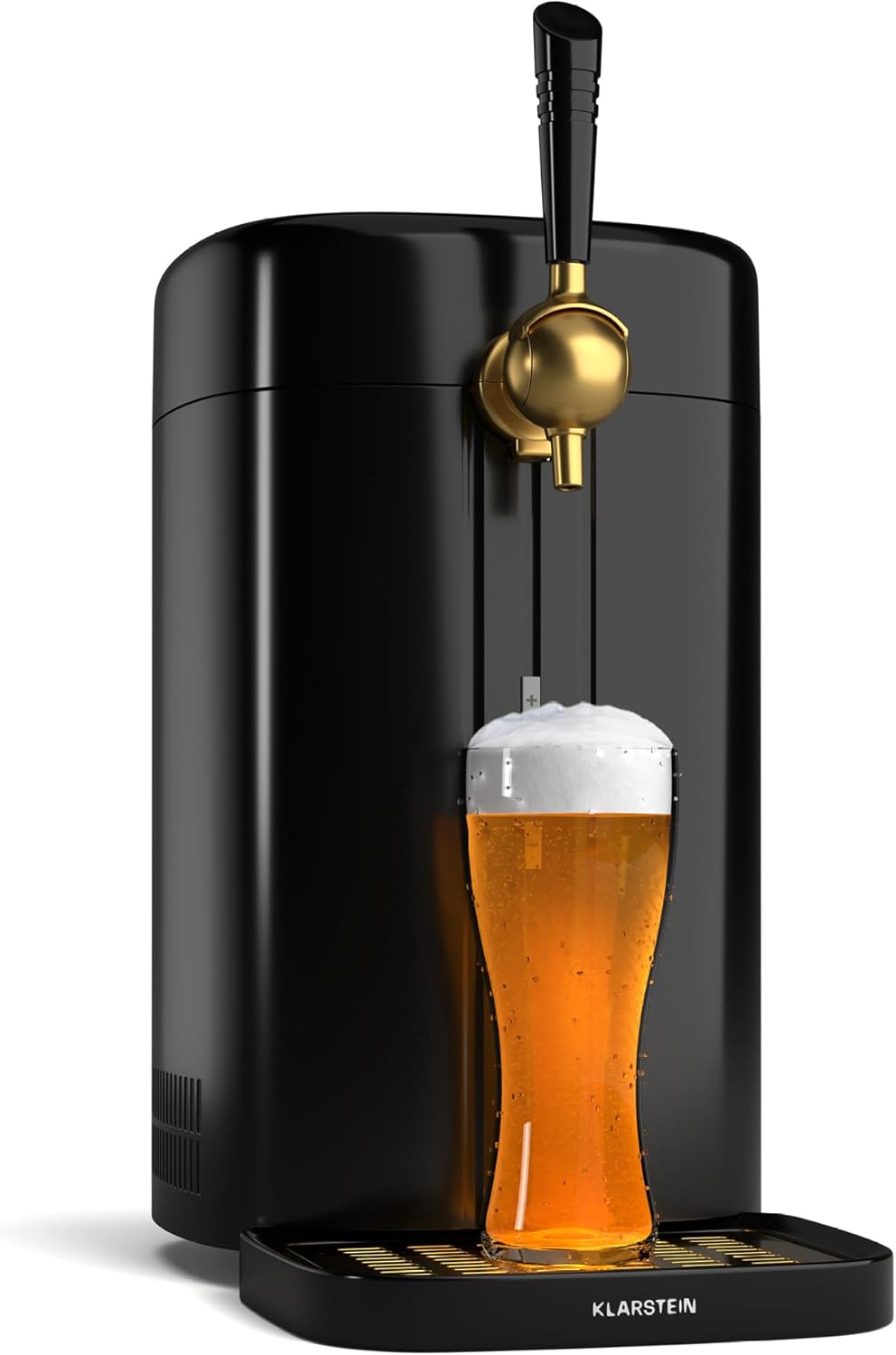 Klarstein FrostBrew Beer Tap - CO₂ Pressure System 5L Kegs Thermoelectric Cooling 3-12°C Pull Lever Black/Gold