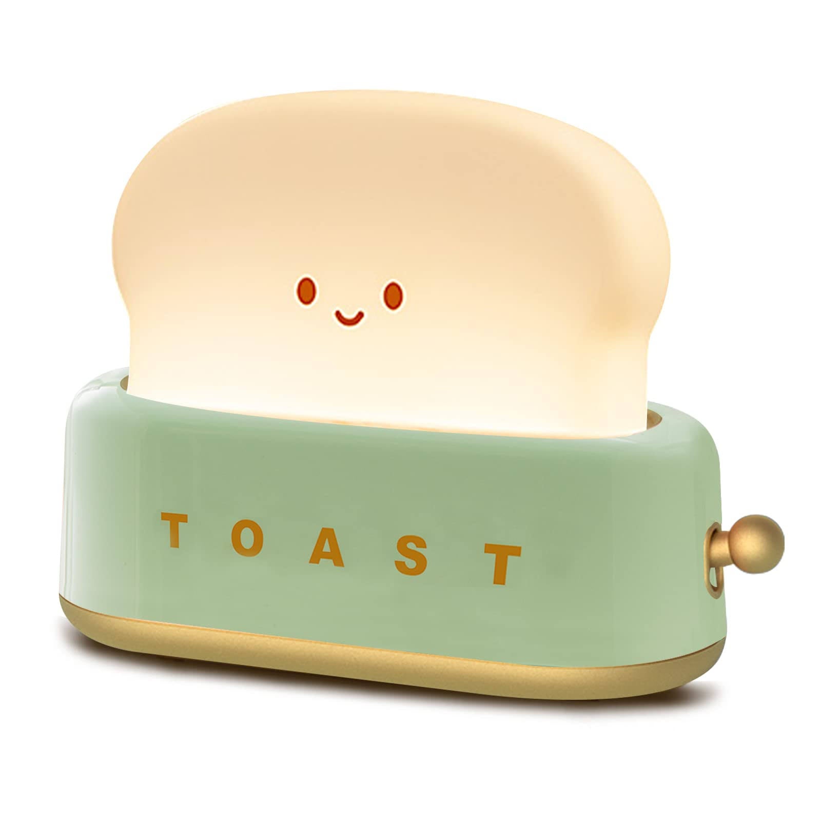 QANYI toaster lamp, Rechargeable with Smile Face Toast Bread - Small Night Light for Bedroom, Bedside - Product image 1