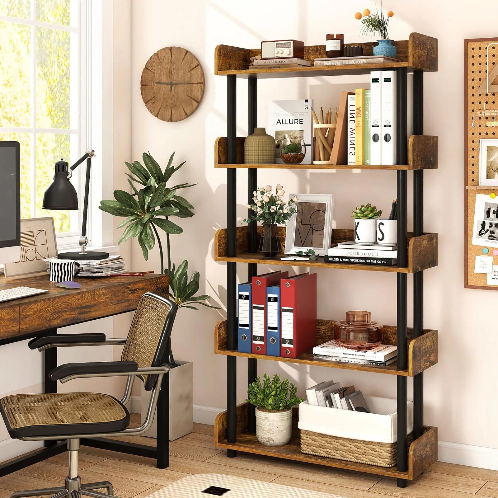 Tangkula 5-Tier Open Bookcase with Industrial Storage Unit - Product image 2