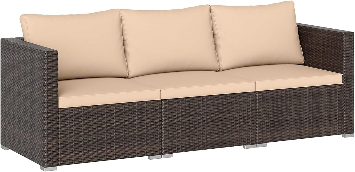 Tangkula 3 Pieces Patio Sectional Sofa Set with Soft Cushions - Product image 9
